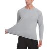 imageRoadbox Mens UPF 50 Rash Guard Long Sleeve Cool Dry UV Sun Protection Water TShirts Lightweight Fishing Hiking ShirtsLight Gray
