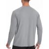 imageRoadbox Mens UPF 50 Rash Guard Long Sleeve Cool Dry UV Sun Protection Water TShirts Lightweight Fishing Hiking ShirtsLight Gray