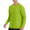 imageRoadbox Mens UPF 50 Rash Guard Long Sleeve Cool Dry UV Sun Protection Water TShirts Lightweight Fishing Hiking ShirtsLime Green