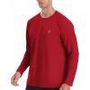 imageRoadbox Mens UPF 50 Rash Guard Long Sleeve Cool Dry UV Sun Protection Water TShirts Lightweight Fishing Hiking ShirtsRed