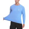 imageRoadbox Mens UPF 50 Rash Guard Long Sleeve Cool Dry UV Sun Protection Water TShirts Lightweight Fishing Hiking ShirtsUltramarine