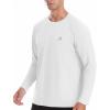 imageRoadbox Mens UPF 50 Rash Guard Long Sleeve Cool Dry UV Sun Protection Water TShirts Lightweight Fishing Hiking ShirtsWhite