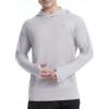 imageRoadbox Mens UPF 50 Sun Hoodie Shirts UV Protection Fishing Shirt with Pocket Swim Hiking Rash Guard Long Sleeve HoodiesGray