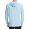 imageRoadbox Mens UPF 50 Sun Hoodie Shirts UV Protection Fishing Shirt with Pocket Swim Hiking Rash Guard Long Sleeve HoodiesLight Blue