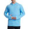 imageRoadbox Mens UPF 50 Sun Hoodie Shirts UV Protection Fishing Shirt with Pocket Swim Hiking Rash Guard Long Sleeve HoodiesMedium Blue