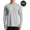 imageRoadbox Mens UPF 50 Swim Rash Guard Long Sleeve UV Sun Protection SPF Water Shirts Quick Dry for Outdoor Fishing Hiking02light Gray