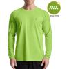 imageRoadbox Mens UPF 50 Swim Rash Guard Long Sleeve UV Sun Protection SPF Water Shirts Quick Dry for Outdoor Fishing Hiking02lime Green