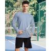 imageRoadbox Mens UPF 50 Swim Rash Guard Long Sleeve UV Sun Protection SPF Water Shirts Quick Dry for Outdoor Fishing HikingBlue Gray