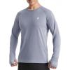 imageRoadbox Mens UPF 50 Swim Rash Guard Long Sleeve UV Sun Protection SPF Water Shirts Quick Dry for Outdoor Fishing HikingSilver Gray