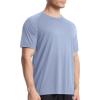 imageRoadbox Mens UPF 50 Swim Rash Guard Short Sleeve UV Sun Protection Workout Athletic Shirts Quick Dry Gym Running Tee TopsBlue Gray