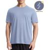 imageRoadbox Mens UPF 50 Swim Rash Guard Short Sleeve UV Sun Protection Workout Athletic Shirts Quick Dry Gym Running Tee TopsBlue Gray