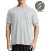 imageRoadbox Mens UPF 50 Swim Rash Guard Short Sleeve UV Sun Protection Workout Athletic Shirts Quick Dry Gym Running Tee TopsLight Gray