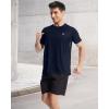 imageRoadbox Mens UPF 50 Swim Rash Guard Short Sleeve UV Sun Protection Workout Athletic Shirts Quick Dry Gym Running Tee TopsNavy Blue