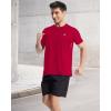 imageRoadbox Mens UPF 50 Swim Rash Guard Short Sleeve UV Sun Protection Workout Athletic Shirts Quick Dry Gym Running Tee TopsRed