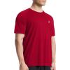 imageRoadbox Mens UPF 50 Swim Rash Guard Short Sleeve UV Sun Protection Workout Athletic Shirts Quick Dry Gym Running Tee TopsRed