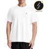 imageRoadbox Mens UPF 50 Swim Rash Guard Short Sleeve UV Sun Protection Workout Athletic Shirts Quick Dry Gym Running Tee TopsWhite