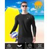 imageRoadbox Mens UPF 50 Swim Shirt Long Sleeve Sun Protection Rash Guard Slim Fit Fishing Shirts for Beach Surfing HikingBlack