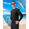 imageRoadbox Mens UPF 50 Swim Shirt Long Sleeve Sun Protection Rash Guard Slim Fit Fishing Shirts for Beach Surfing HikingBlack