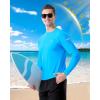 imageRoadbox Mens UPF 50 Swim Shirt Long Sleeve Sun Protection Rash Guard Slim Fit Fishing Shirts for Beach Surfing HikingLake Blue