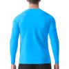 imageRoadbox Mens UPF 50 Swim Shirt Long Sleeve Sun Protection Rash Guard Slim Fit Fishing Shirts for Beach Surfing HikingLake Blue