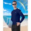 imageRoadbox Mens UPF 50 Swim Shirt Long Sleeve Sun Protection Rash Guard Slim Fit Fishing Shirts for Beach Surfing HikingNavy Blue