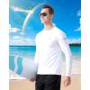 imageRoadbox Mens UPF 50 Swim Shirt Long Sleeve Sun Protection Rash Guard Slim Fit Fishing Shirts for Beach Surfing HikingWhite
