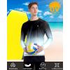 imageRoadbox Mens UPF 50 Swim Shirts Long Sleeve UV Sun Protection Rash Guard Quick Dry SPF TShirt for Beach Surfing FishingBlack Gradient