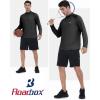 imageRoadbox Quarter Zip Pullover Men Sun Shirts Running Workout Long Sleeve UV Shirt UPF 50 Quick Dry Athletic Rash GuardBlack
