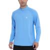 imageRoadbox Quarter Zip Pullover Men Sun Shirts Running Workout Long Sleeve UV Shirt UPF 50 Quick Dry Athletic Rash GuardBlue