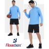 imageRoadbox Quarter Zip Pullover Men Sun Shirts Running Workout Long Sleeve UV Shirt UPF 50 Quick Dry Athletic Rash GuardBlue