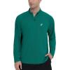 imageRoadbox Quarter Zip Pullover Men Sun Shirts Running Workout Long Sleeve UV Shirt UPF 50 Quick Dry Athletic Rash GuardEmerald Green
