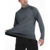 imageRoadbox Quarter Zip Pullover Men Sun Shirts Running Workout Long Sleeve UV Shirt UPF 50 Quick Dry Athletic Rash GuardGray
