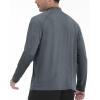 imageRoadbox Quarter Zip Pullover Men Sun Shirts Running Workout Long Sleeve UV Shirt UPF 50 Quick Dry Athletic Rash GuardGray