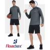 imageRoadbox Quarter Zip Pullover Men Sun Shirts Running Workout Long Sleeve UV Shirt UPF 50 Quick Dry Athletic Rash GuardGray
