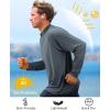 imageRoadbox Quarter Zip Pullover Men Sun Shirts Running Workout Long Sleeve UV Shirt UPF 50 Quick Dry Athletic Rash GuardGray
