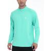 imageRoadbox Quarter Zip Pullover Men Sun Shirts Running Workout Long Sleeve UV Shirt UPF 50 Quick Dry Athletic Rash GuardGreen