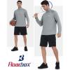 imageRoadbox Quarter Zip Pullover Men Sun Shirts Running Workout Long Sleeve UV Shirt UPF 50 Quick Dry Athletic Rash GuardLight Gray