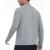 imageRoadbox Quarter Zip Pullover Men Sun Shirts Running Workout Long Sleeve UV Shirt UPF 50 Quick Dry Athletic Rash GuardLight Gray