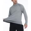 imageRoadbox Quarter Zip Pullover Men Sun Shirts Running Workout Long Sleeve UV Shirt UPF 50 Quick Dry Athletic Rash GuardLight Gray
