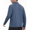 imageRoadbox Quarter Zip Pullover Men Sun Shirts Running Workout Long Sleeve UV Shirt UPF 50 Quick Dry Athletic Rash GuardNavy Blue