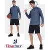 imageRoadbox Quarter Zip Pullover Men Sun Shirts Running Workout Long Sleeve UV Shirt UPF 50 Quick Dry Athletic Rash GuardNavy Blue