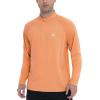 imageRoadbox Quarter Zip Pullover Men Sun Shirts Running Workout Long Sleeve UV Shirt UPF 50 Quick Dry Athletic Rash GuardOrange