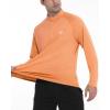 imageRoadbox Quarter Zip Pullover Men Sun Shirts Running Workout Long Sleeve UV Shirt UPF 50 Quick Dry Athletic Rash GuardOrange