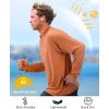 imageRoadbox Quarter Zip Pullover Men Sun Shirts Running Workout Long Sleeve UV Shirt UPF 50 Quick Dry Athletic Rash GuardOrange
