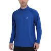 imageRoadbox Quarter Zip Pullover Men Sun Shirts Running Workout Long Sleeve UV Shirt UPF 50 Quick Dry Athletic Rash GuardRoyal Blue