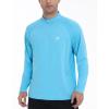 imageRoadbox Quarter Zip Pullover Men Sun Shirts Running Workout Long Sleeve UV Shirt UPF 50 Quick Dry Athletic Rash GuardSky Blue