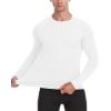 imageRoadbox Thermal Compression Shirts for Men Warm Ultra Soft Long Sleeve Fleece Lined Undershirts Winter Running Sport Gym Base Layer Tops Extrem ColdWhite