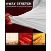 imageRoadbox Thermal Compression Shirts for Men Warm Ultra Soft Long Sleeve Fleece Lined Undershirts Winter Running Sport Gym Base Layer Tops Extrem ColdWhite