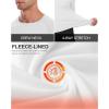 imageRoadbox Thermal Compression Shirts for Men Warm Ultra Soft Long Sleeve Fleece Lined Undershirts Winter Running Sport Gym Base Layer Tops Extrem ColdWhite