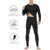 imageRoadbox Thermal Long Johns for Men Fleece Lined Thermals Underwear SetBlack